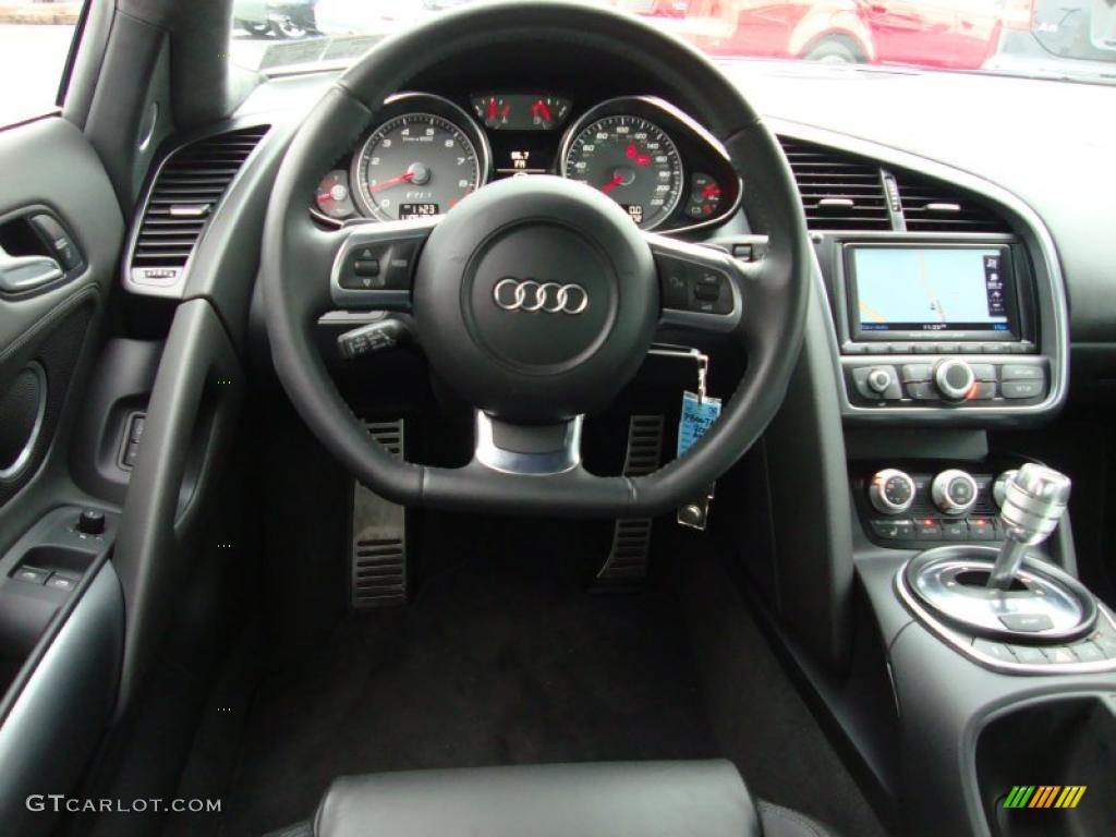 2009 Audi R8 4.2 FSI quattro Fine Nappa Black Leather Dashboard Photo #39336072
