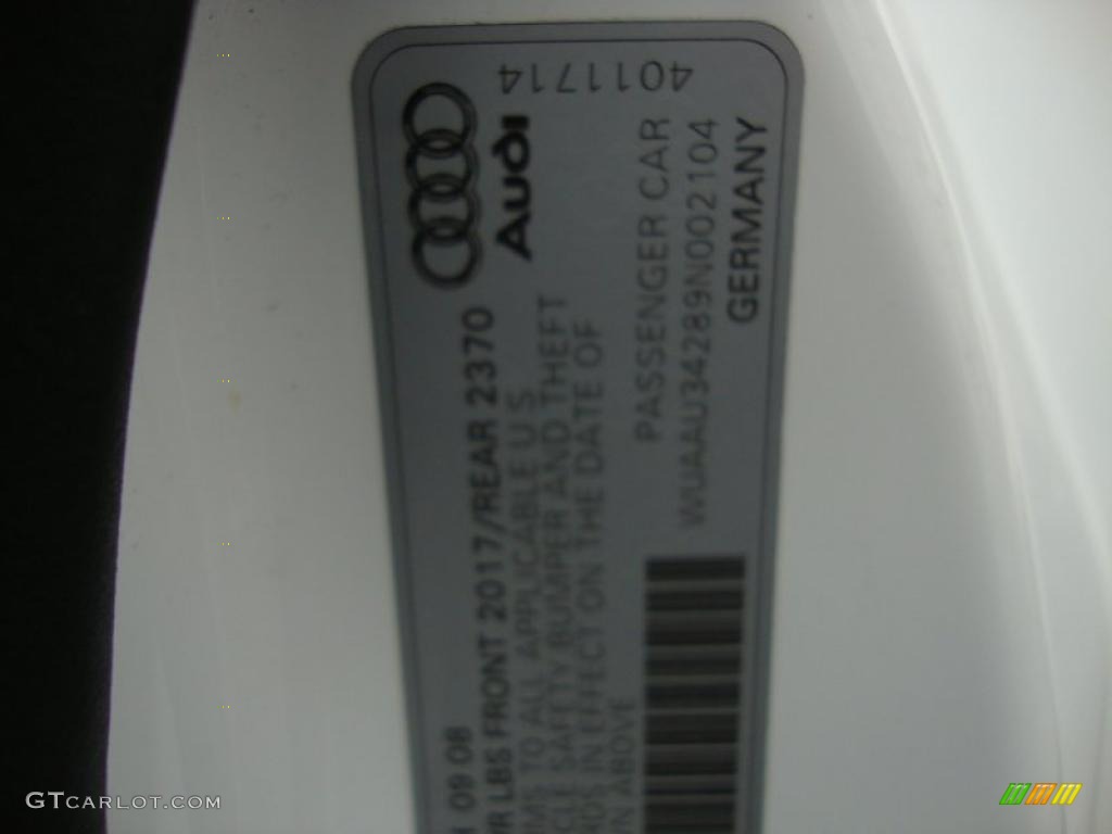 2009 Audi R8 4.2 FSI quattro Info Tag Photo #39336324