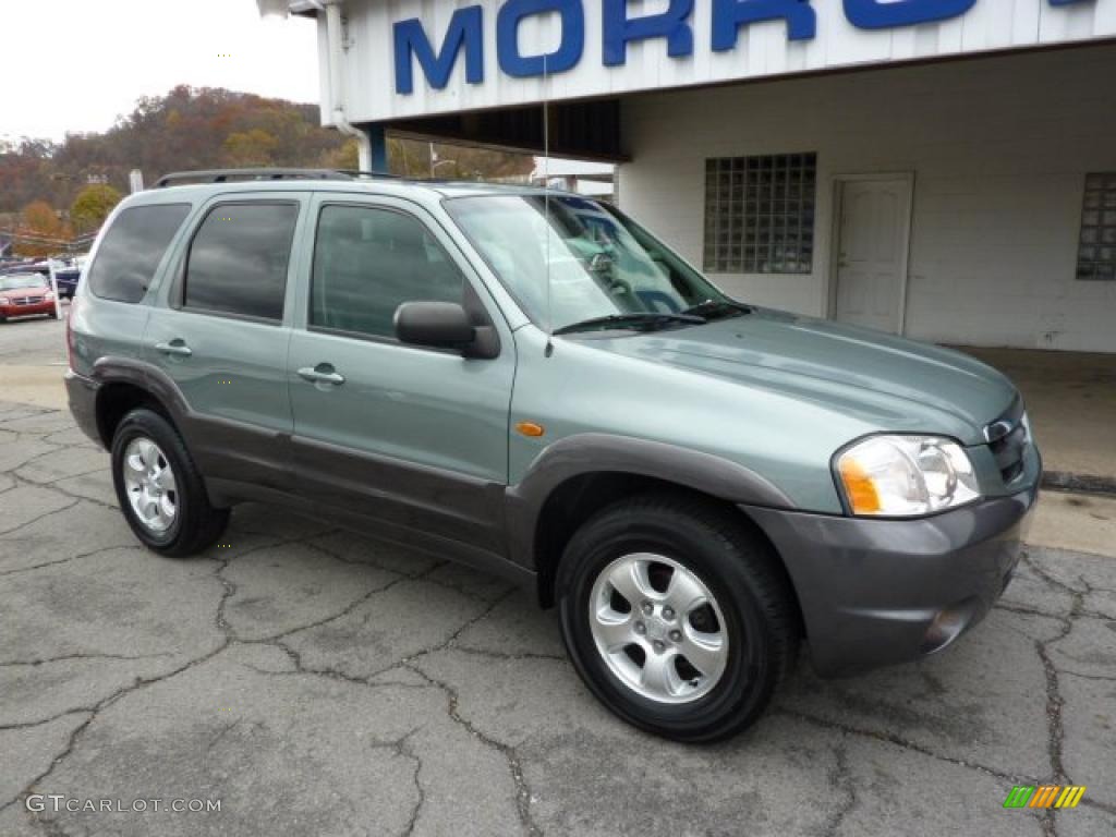 2003 Tribute ES-V6 4WD - Light Cypress Green Metallic / Dark Flint Gray photo #2