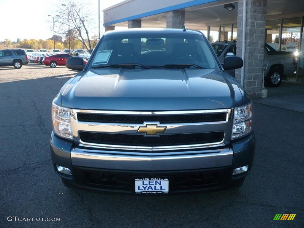 2008 Silverado 1500 LT Crew Cab 4x4 - Blue Granite Metallic / Ebony photo #3