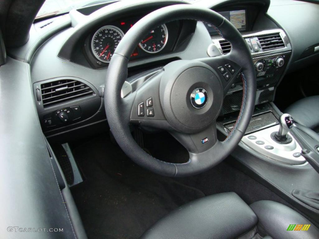 2006 BMW M6 Coupe Black Steering Wheel Photo #39340820