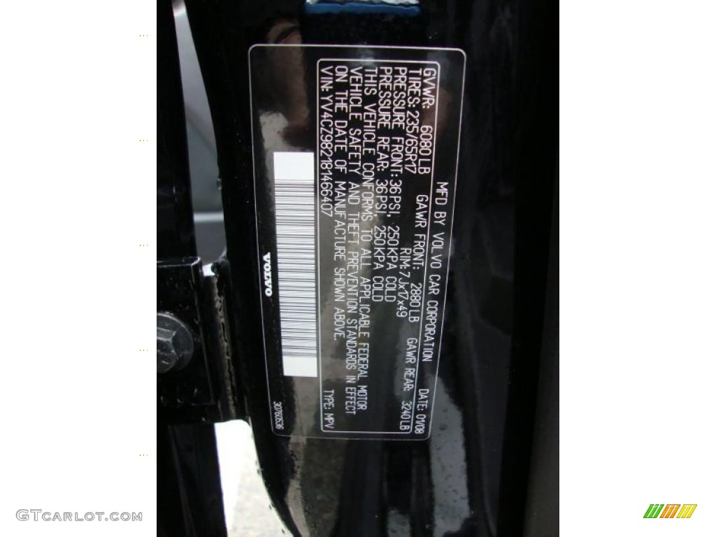 2008 Volvo XC90 3.2 AWD Info Tag Photos