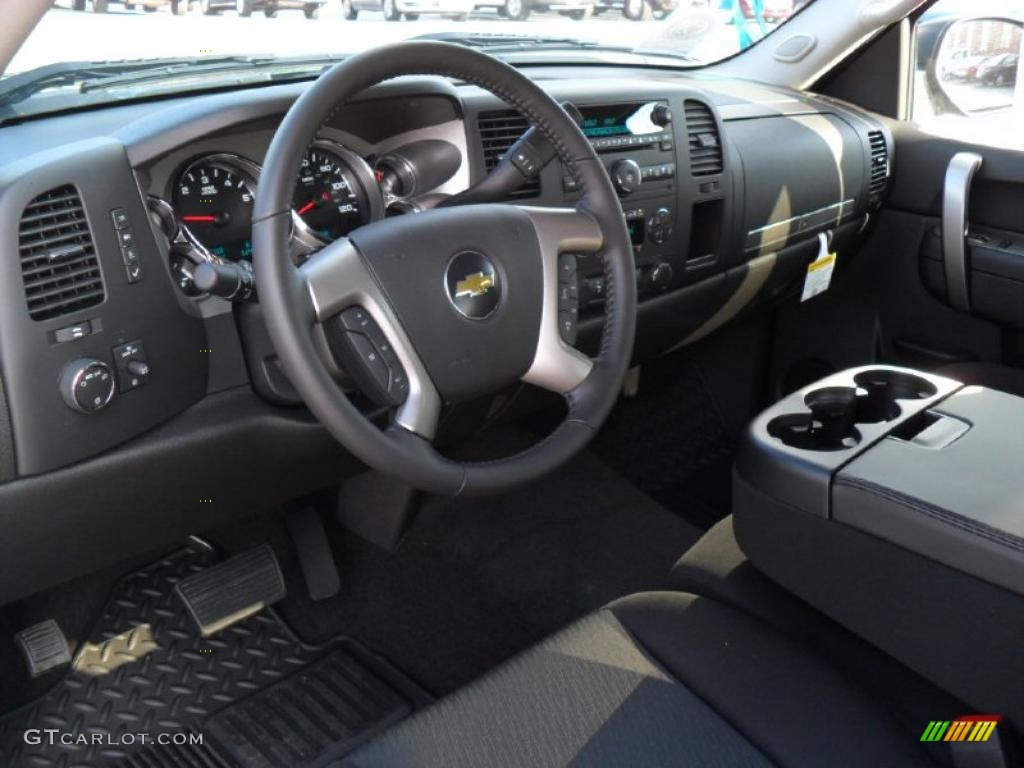 Ebony Interior 2011 Chevrolet Silverado 1500 LT Crew Cab 4x4 Photo #39343484