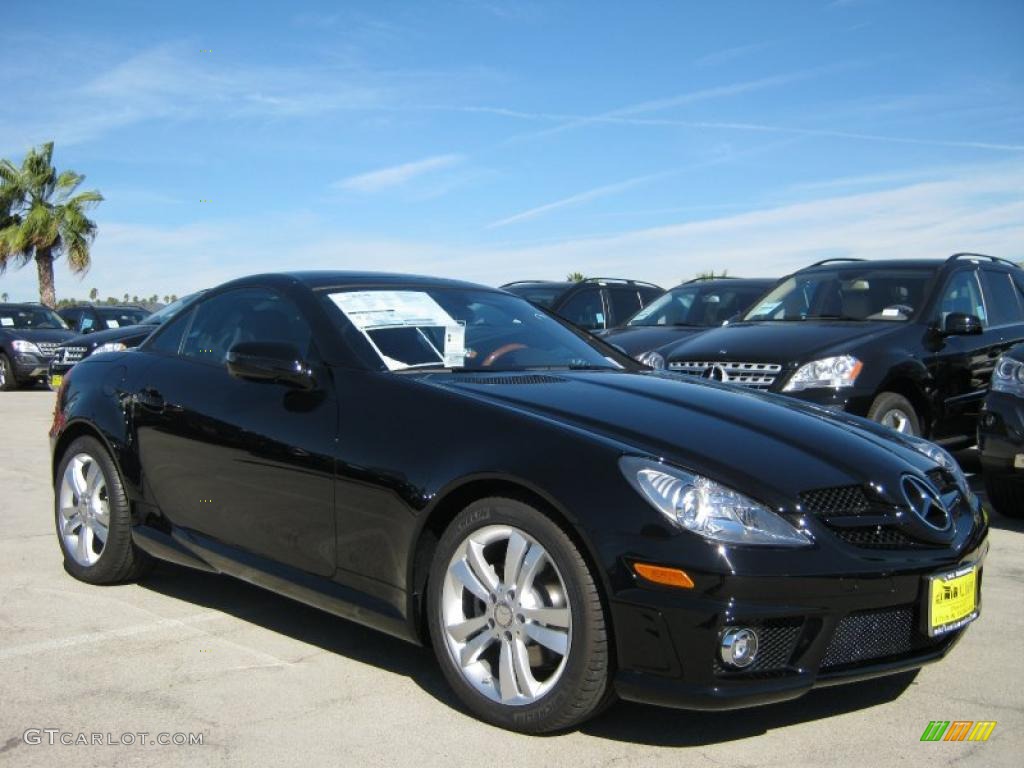 Black 2011 Mercedes-Benz SLK 300 Roadster Exterior Photo #39343860