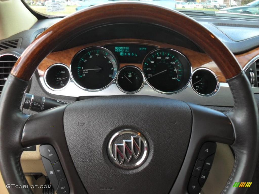 2008 Buick Enclave CXL Cashmere/Cocoa Steering Wheel Photo #39344604
