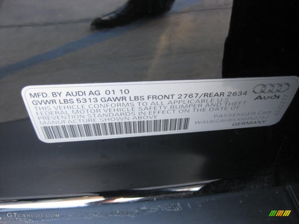 2010 Audi A6 3.0 TFSI quattro Sedan Info Tag Photo #39345944