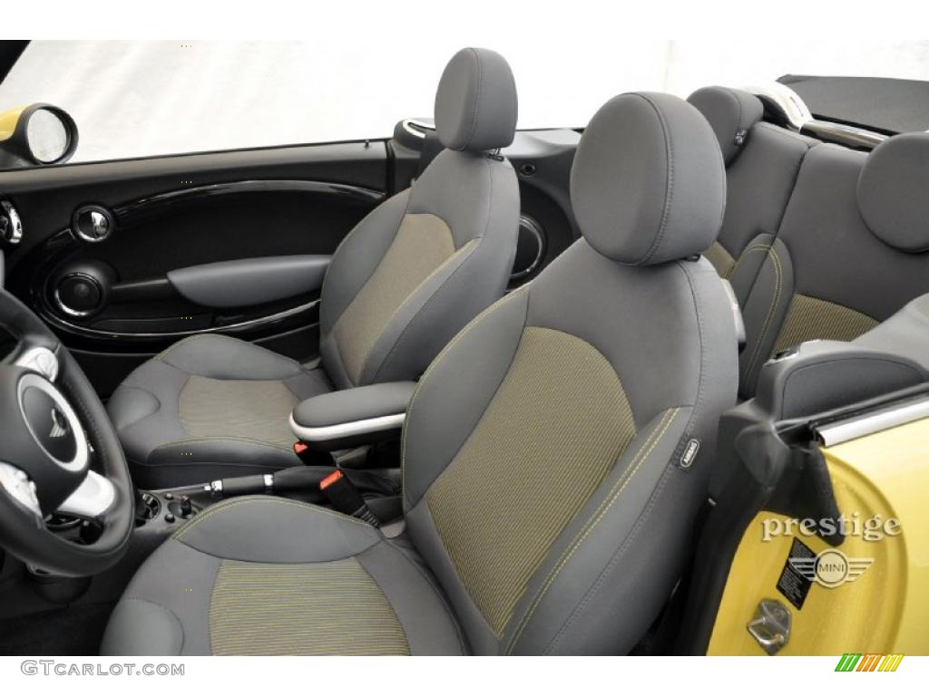 Interchange Yellow Cloth/Leather Interior 2010 Mini Cooper John Cooper Works Convertible Photo #39351600