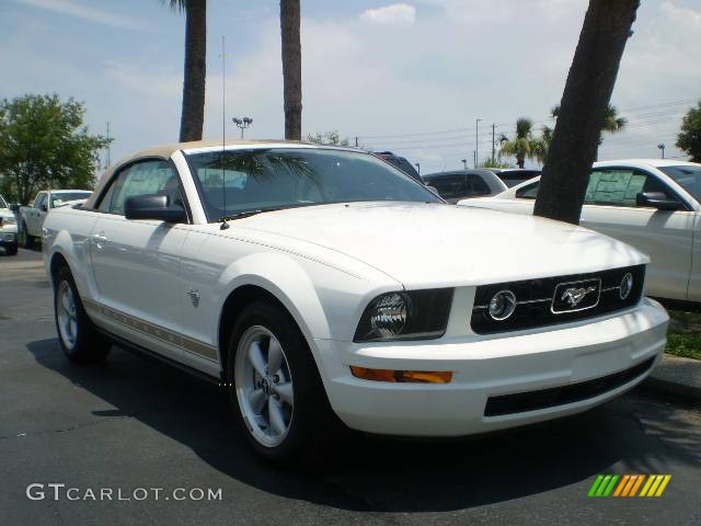 2009 Mustang V6 Convertible - Performance White / Medium Parchment photo #1