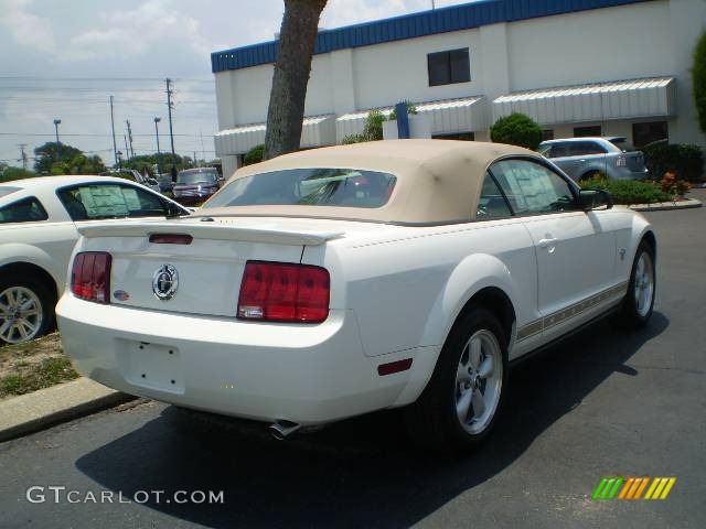 2009 Mustang V6 Convertible - Performance White / Medium Parchment photo #3