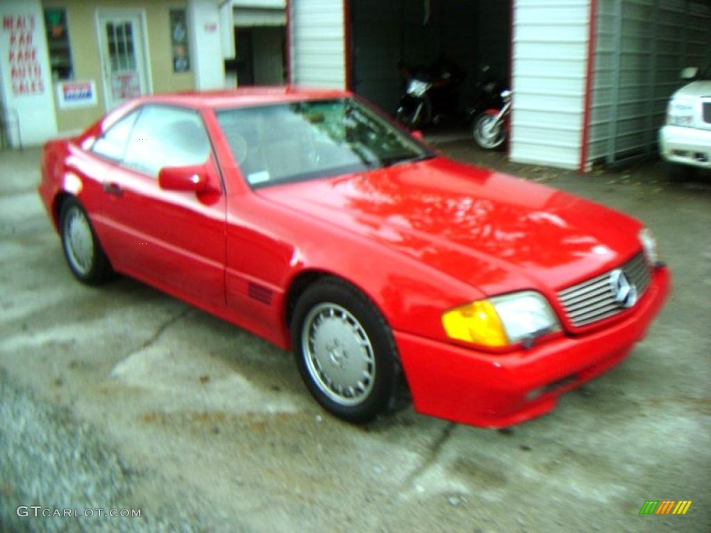 1990 SL Class 500 SL Roadster - Signal Red / Palomino photo #1