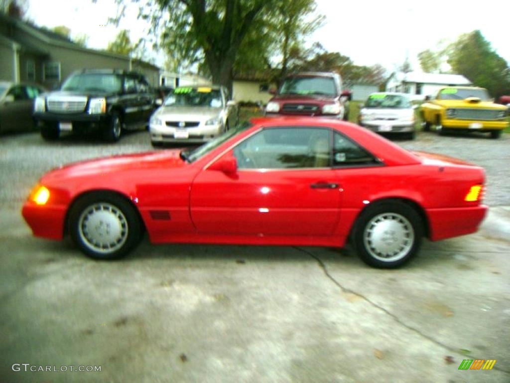 1990 SL Class 500 SL Roadster - Signal Red / Palomino photo #3