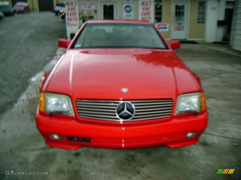 1990 SL Class 500 SL Roadster - Signal Red / Palomino photo #7