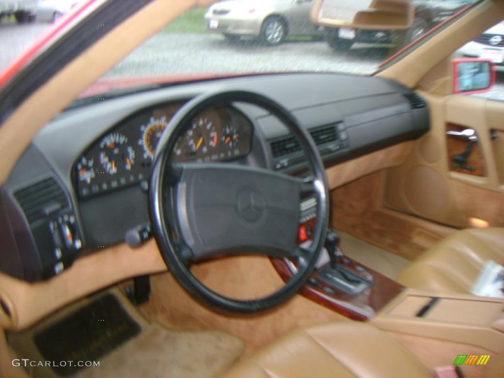 1990 SL Class 500 SL Roadster - Signal Red / Palomino photo #11