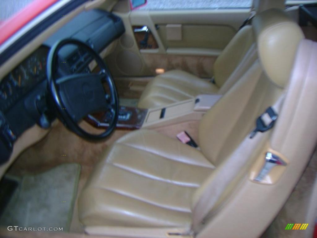 1990 SL Class 500 SL Roadster - Signal Red / Palomino photo #12