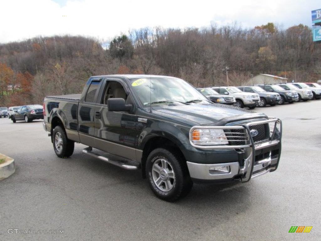 2005 F150 XLT SuperCab 4x4 - Aspen Green Metallic / Tan photo #5