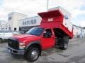Red - F550 Super Duty XL Regular Cab Chassis 4x4 Dump Truck Photo No. 1