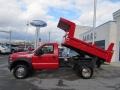 Red - F550 Super Duty XL Regular Cab Chassis 4x4 Dump Truck Photo No. 2