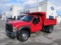Red - F550 Super Duty XL Regular Cab Chassis 4x4 Dump Truck Photo No. 3