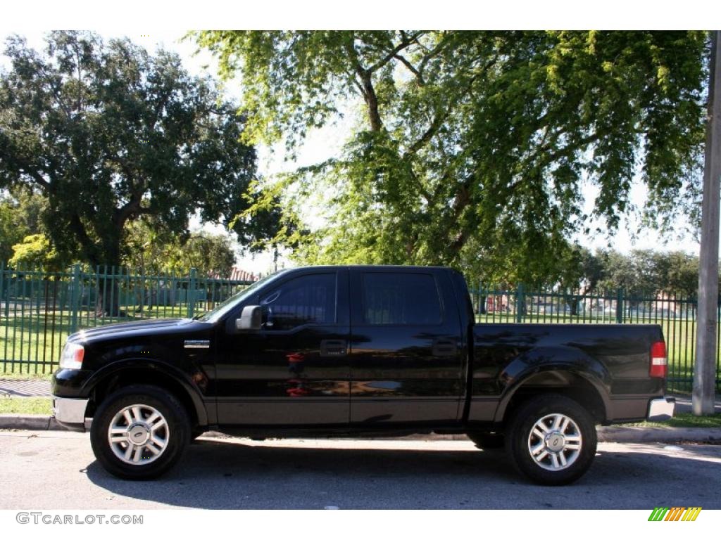 2004 F150 Lariat SuperCrew 4x4 - Black / Black photo #2