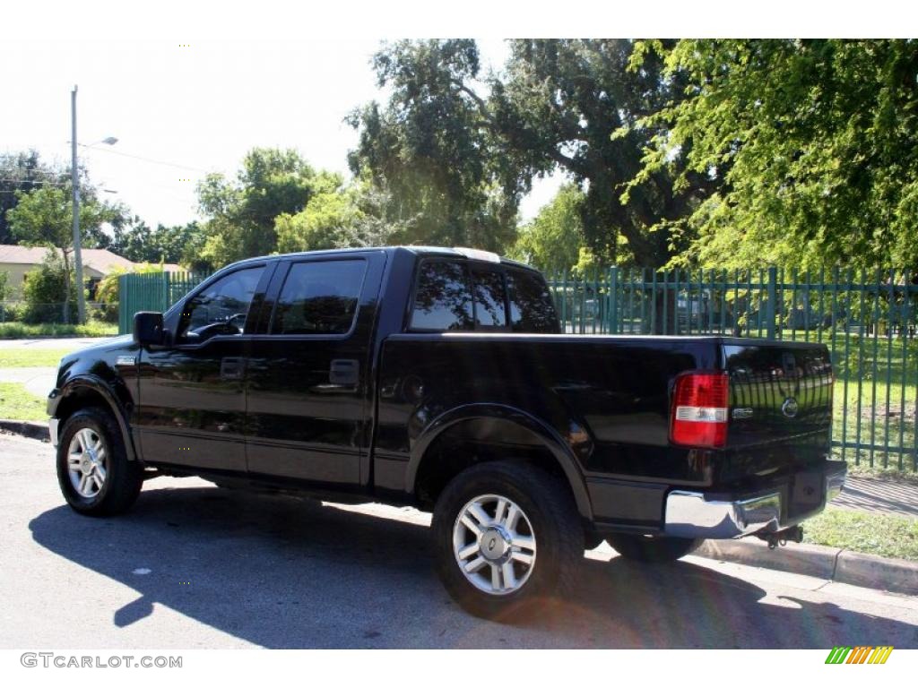 2004 F150 Lariat SuperCrew 4x4 - Black / Black photo #4