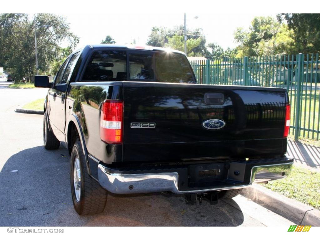 2004 F150 Lariat SuperCrew 4x4 - Black / Black photo #6