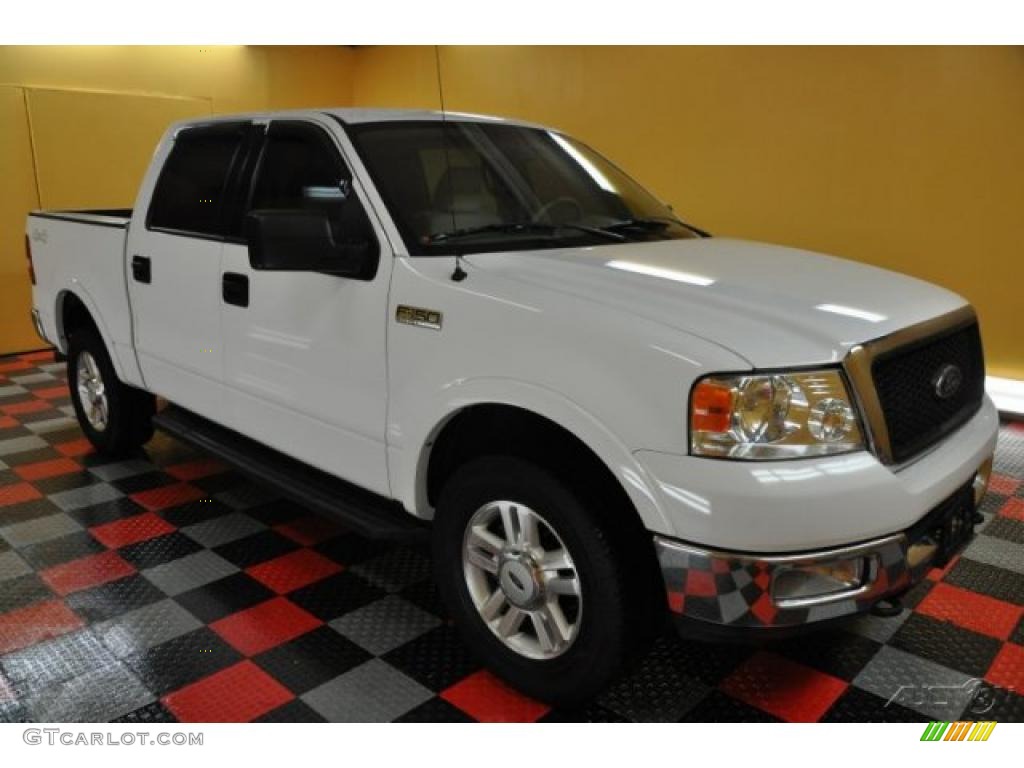 2004 F150 Lariat SuperCrew 4x4 - Oxford White / Tan photo #1