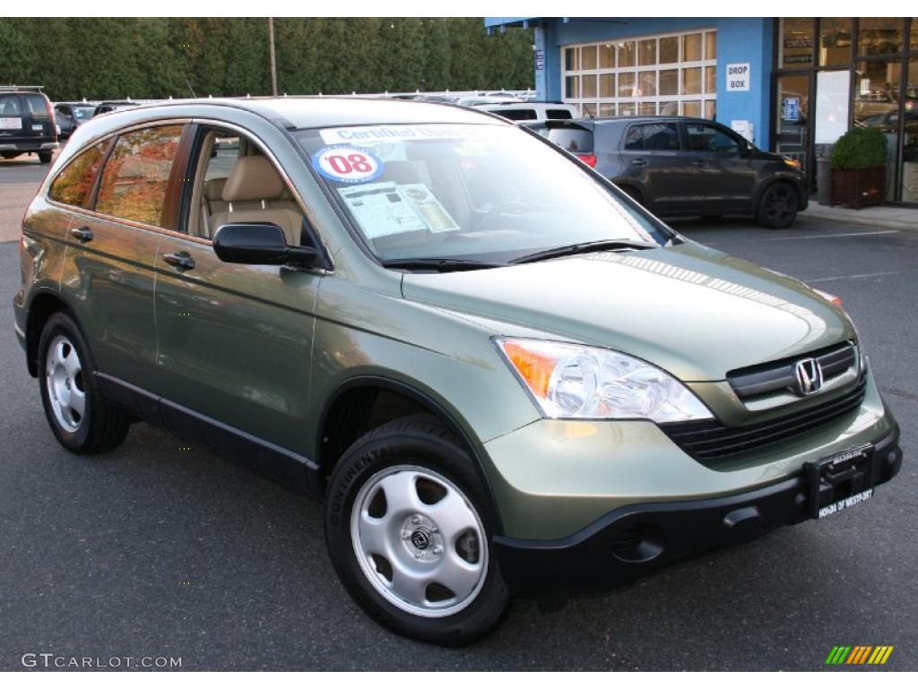 2008 CR-V LX 4WD - Green Tea Metallic / Ivory photo #3