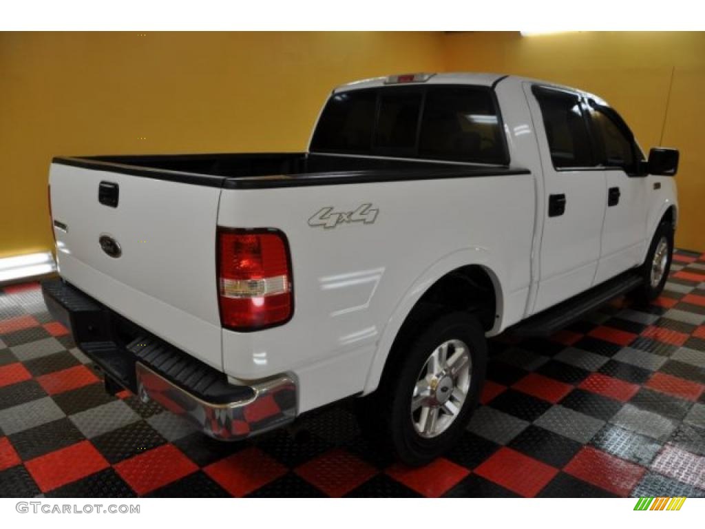 2004 F150 Lariat SuperCrew 4x4 - Oxford White / Tan photo #4