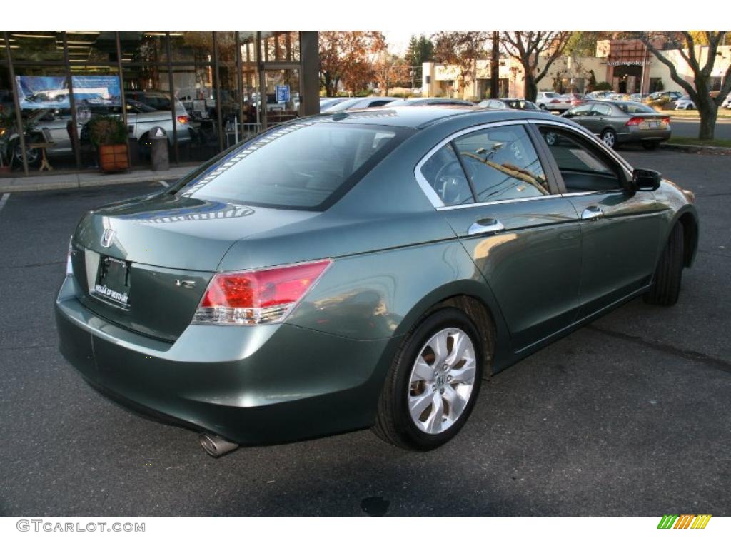 2008 Accord EX-L V6 Sedan - Mystic Green Metallic / Black photo #5