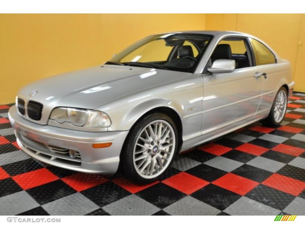 2002 3 Series 330i Coupe - Titanium Silver Metallic / Black photo #2