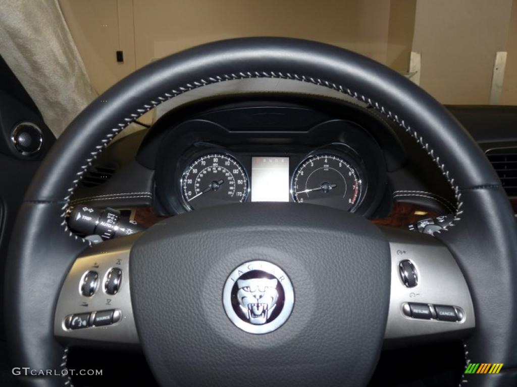 2010 Jaguar XK XK Convertible Warm Charcoal Steering Wheel Photo #39375302