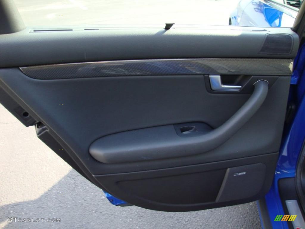 2007 Audi S4 4.2 quattro Avant Ebony/Silver Door Panel Photo #39376214