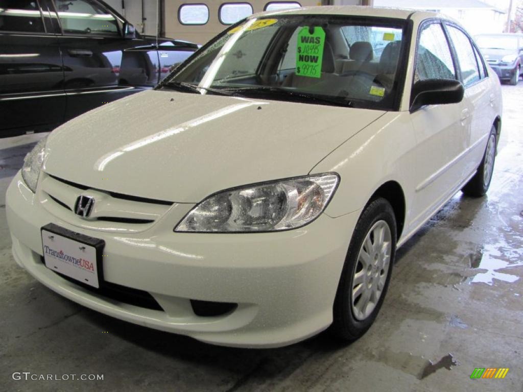 2005 Civic LX Sedan - Taffeta White / Ivory photo #1