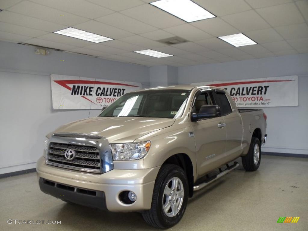 2007 Tundra Limited Double Cab 4x4 - Desert Sand Mica / Beige photo #1