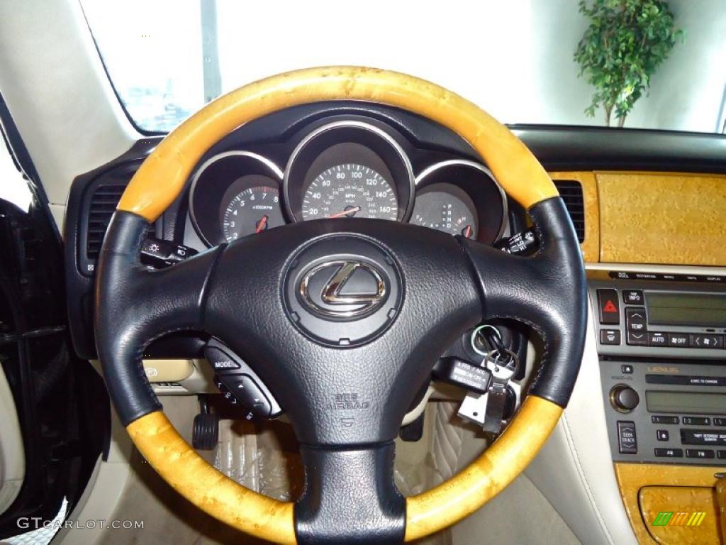 2004 Lexus SC 430 Ecru Steering Wheel Photo #39382653