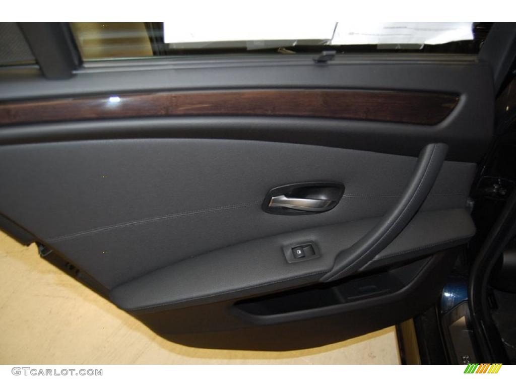 2009 BMW 5 Series 550i Sedan Black Door Panel Photo #39386541