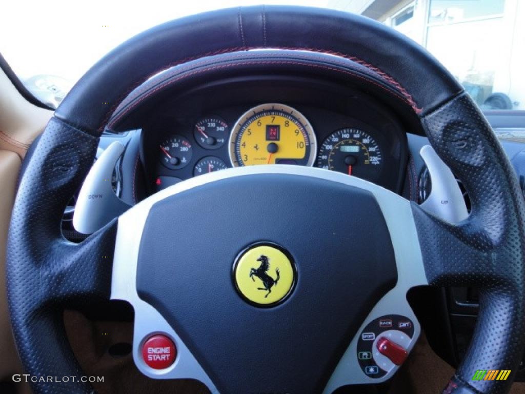2006 Ferrari F430 Coupe F1 Tan Steering Wheel Photo #39389353