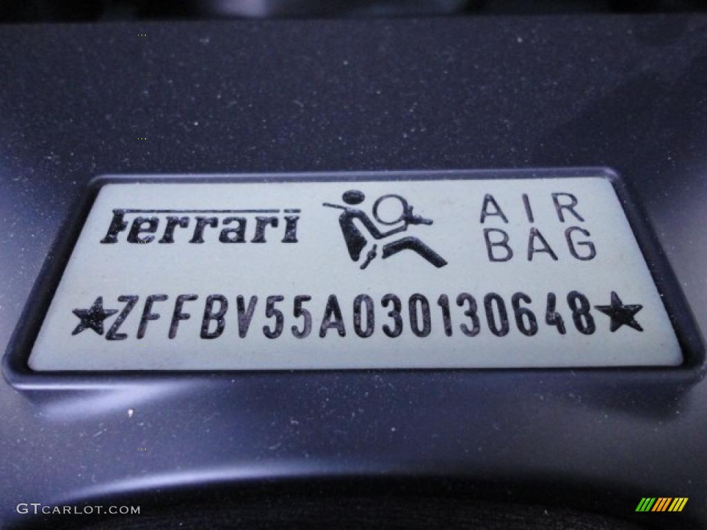 2003 Ferrari 575M Maranello F1 Info Tag Photo #39389909