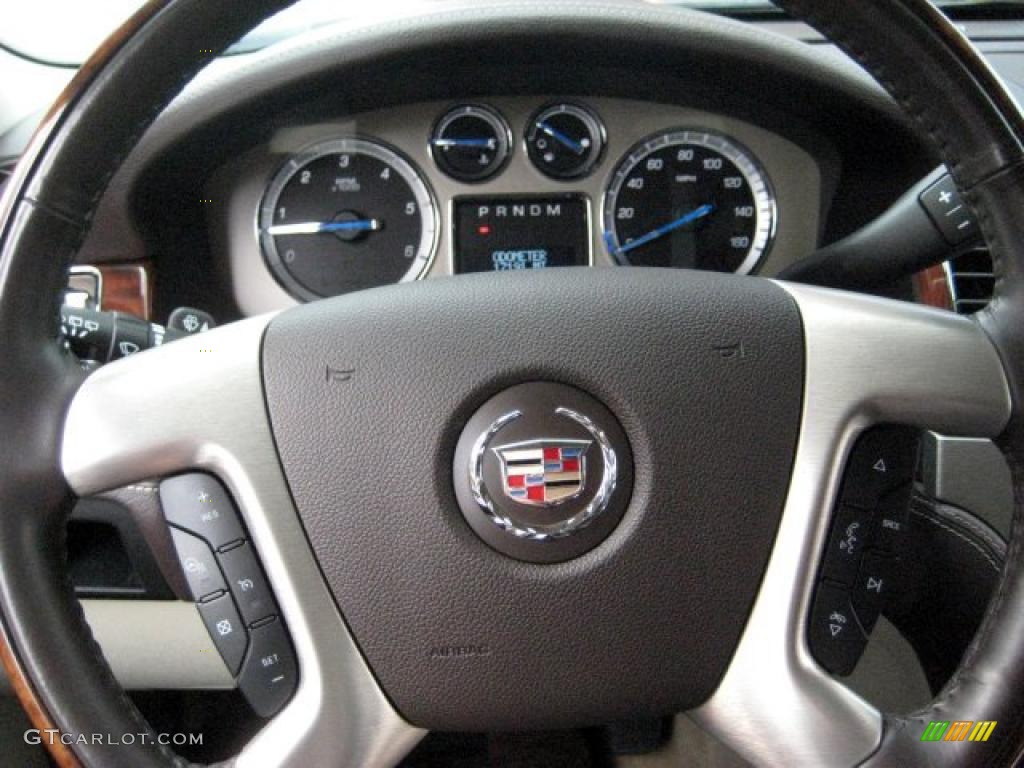 2009 Cadillac Escalade ESV Platinum AWD Cocoa/Very Light Linen Steering Wheel Photo #39395009