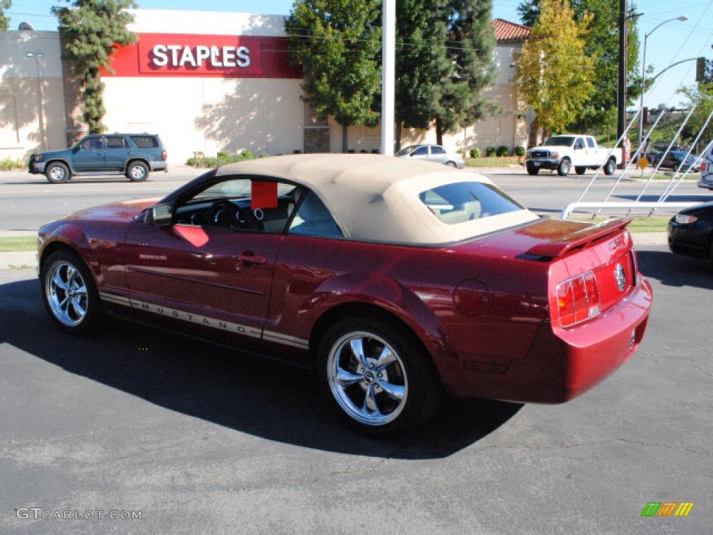 2005 Mustang V6 Premium Convertible - Redfire Metallic / Medium Parchment photo #9