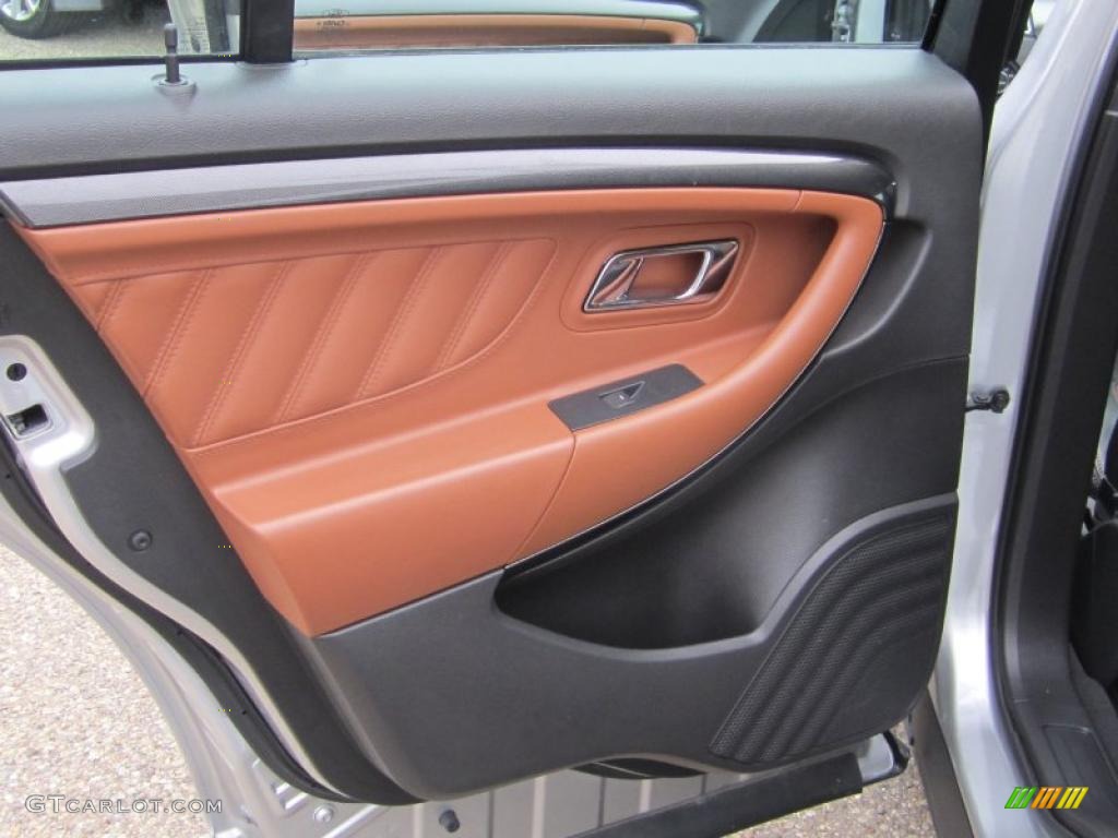 2010 Ford Taurus SHO AWD Charcoal Black/Umber Brown Door Panel Photo #39396137