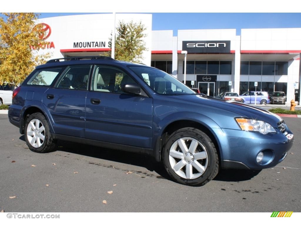 2007 Outback 2.5i Wagon - Newport Blue Pearl / Warm Ivory Tweed photo #1