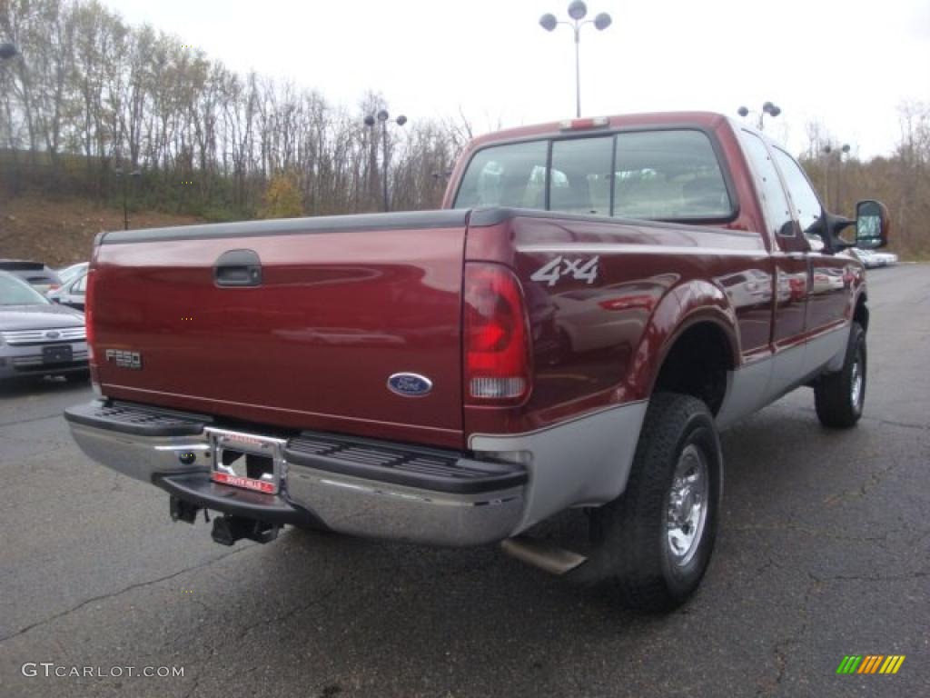 2004 F250 Super Duty XLT SuperCab 4x4 - Dark Toreador Red Metallic / Medium Flint photo #4