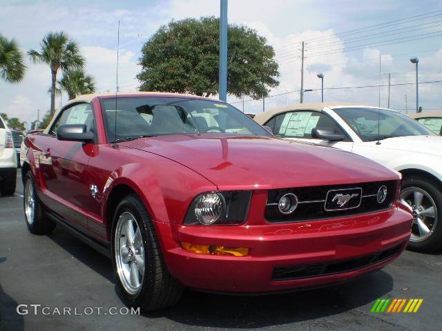 2009 Mustang V6 Convertible - Dark Candy Apple Red / Medium Parchment photo #1