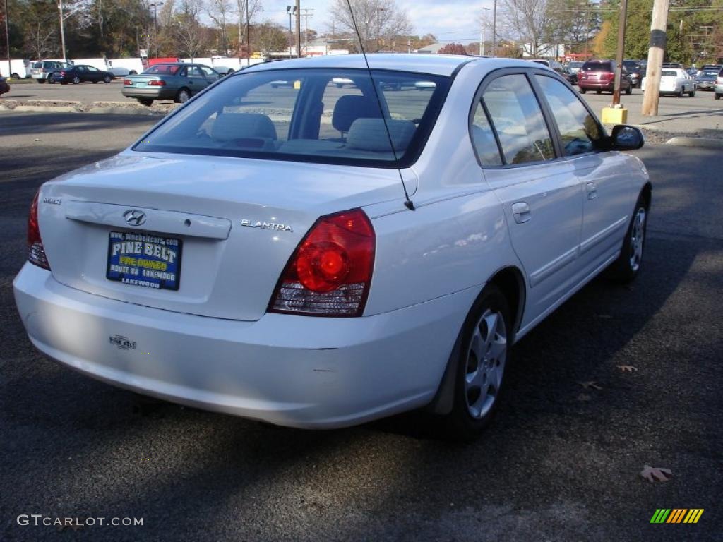 2005 Elantra GLS Sedan - Nordic White / Beige photo #4
