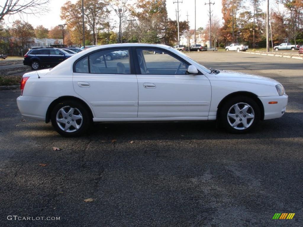 2005 Elantra GLS Sedan - Nordic White / Beige photo #7