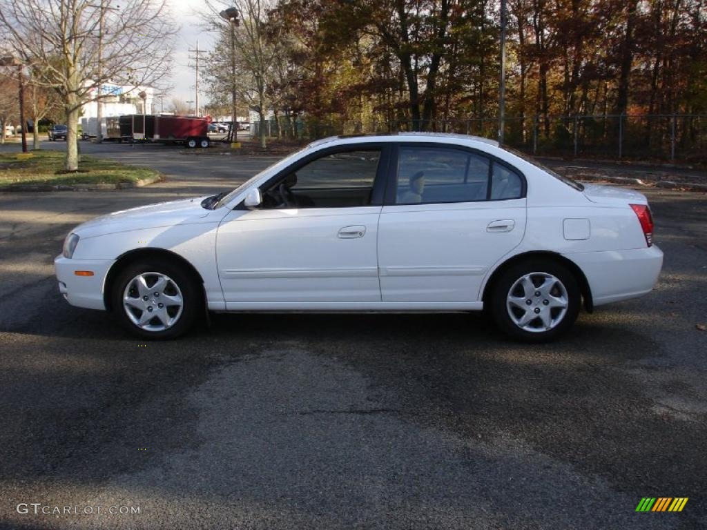 2005 Elantra GLS Sedan - Nordic White / Beige photo #9