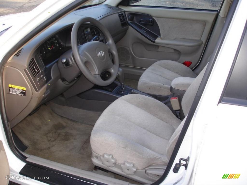 2005 Elantra GLS Sedan - Nordic White / Beige photo #10
