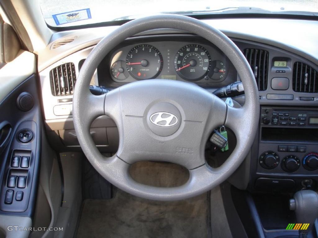 2005 Elantra GLS Sedan - Nordic White / Beige photo #13