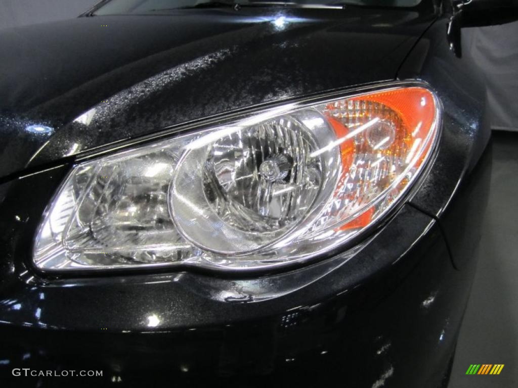 2009 Elantra GLS Sedan - Black Pearl / Gray photo #4